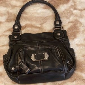 B. Makowski black leather bag 13 x 11 x 3”